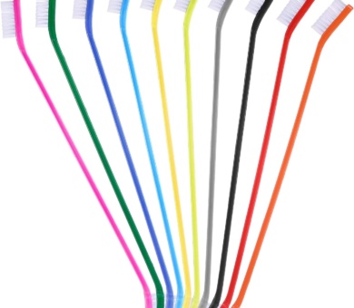 10Pcs Dog Toothbrush Double Headed Brush Dental Teeth Brushes Long Handle Tooth Brush Cleaning Double Head Toothbrush Soft Bristles Oral Care for Small to Large Dogs Cats Pets