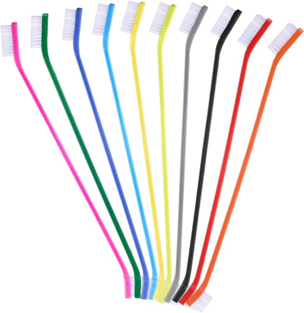 10Pcs Dog Toothbrush Double Headed Brush Dental Teeth Brushes Long Handle Tooth Brush Cleaning Double Head Toothbrush Soft Bristles Oral Care for Small to Large Dogs Cats Pets