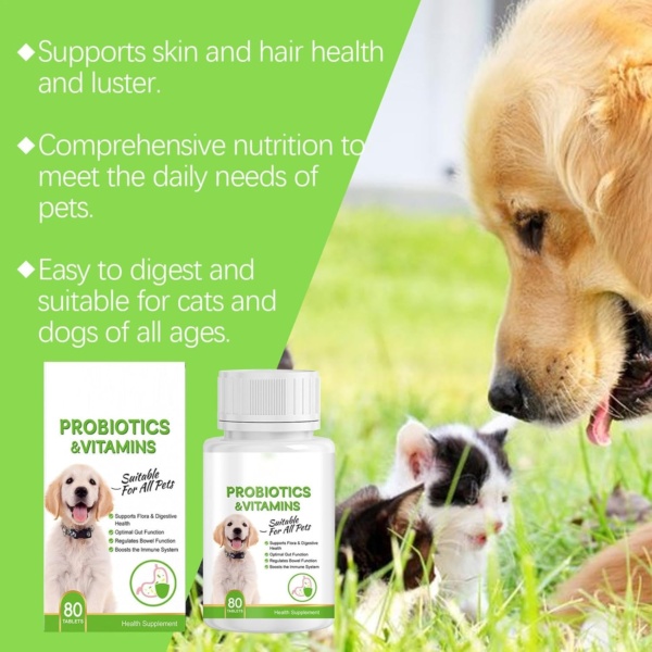 Digestive Tablets for Dogs - Pet Probiotic Tablets Pet Health Supplement Probiotic | Dog Probiotic Support Gut Health, Itchy Skin, Allergies, Yeast Balance, Immunity - Image 3