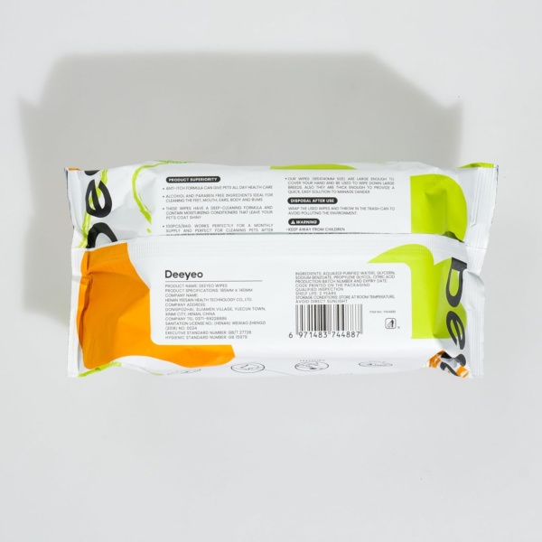 Deeyeo Pet Wipes – Biodegradable Dog Grooming Wipes – Plastic-Free Dog Wipes for Ears, Paws, Bum, Full Body – Sensitive Cleaning Wipes for Puppy, Kitten, Dogs, Cats – Eye Wipes for Dogs Care - Image 3