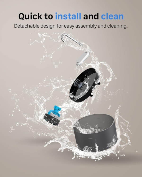 Cat Water Fountain for Drinking, GIOTOHUN Faucet-Shaped 67oz/2L Cat Fountain, Super Silent, Built-In Led Light, Activated Carbon Filter, Multiple Pets… - Image 5