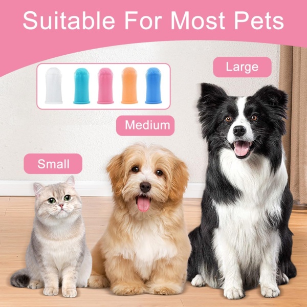 10Pcs Dog Toothbrush, 360º Dog Finger Toothbrush, Silicone Pets Teeth Cleaning Toothbrush Kit, Suitable for Dogs and Cats, Dog Plaque Dog Dental Cleaning Care - Image 6
