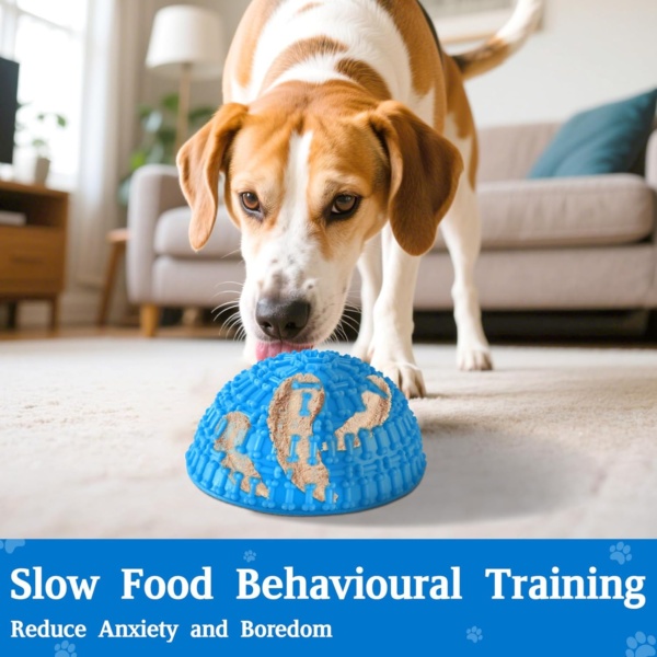 Lick Bowl, Silicone Dog Slow Feeder Bowl, Dog Enrichment Bowl Pet Slow Feeder Bowls for Oral Health Preventing Choking Anxiety Relief Wobble or Stay Put (Blue+Green) - Image 6