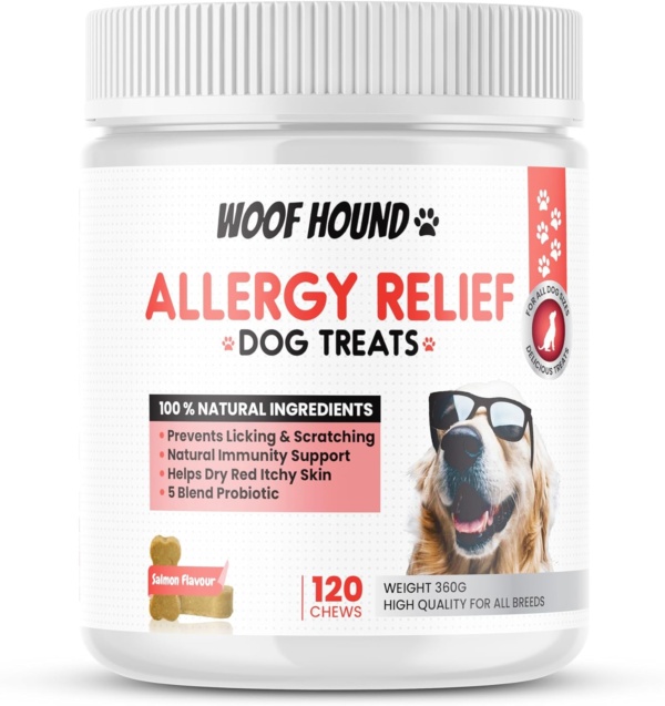 Dog Allergy Relief Treats (120), Itch and Immunity Treats for Dogs -Soothe Itchy Paws, Eyes, Ears, Skin - Stop Itching, Itchy Dog Skin Relief, Dog Allergy Relief, Anti Itch for Dogs