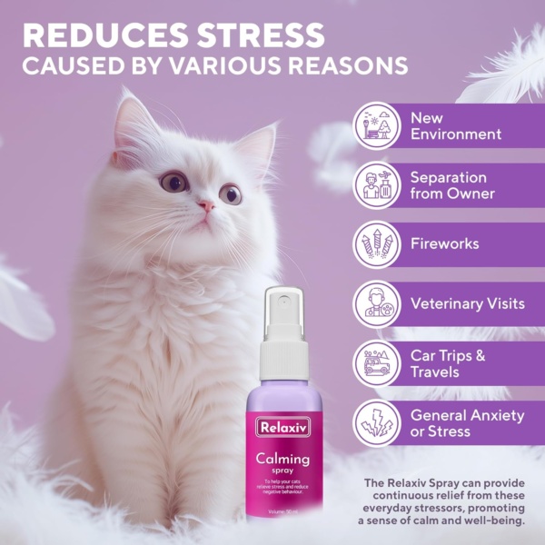 Beloved Pets Calming Pheromone Spray & Scratch Repellent for Cats - Reduces Scratching Furniture, Pee - During Travel, Fireworks, Thunder, Vet Zone - Helps to Relief Stress, Fighting, Hiding (50 ml) - Image 2