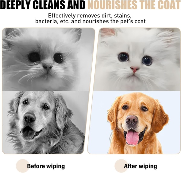 6PCS Pet Glove Wipe for Dog and Cat, Cat Wipes Dog Wipes Cleaning Glove for Face, Ear, Eye, Paws Cleaning Wipes, Pet Wash Free Gloves, Cleaning Grooming Wipes for Daily Care and Traveling - Image 5