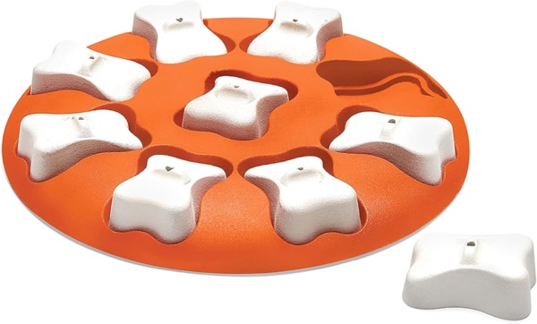 Outward Hound Nina Ottosson Dog Smart Dog Puzzle Interactive Treat Puzzle Dog Enrichment Dog Toy, Level 1 Beginner, Orange
