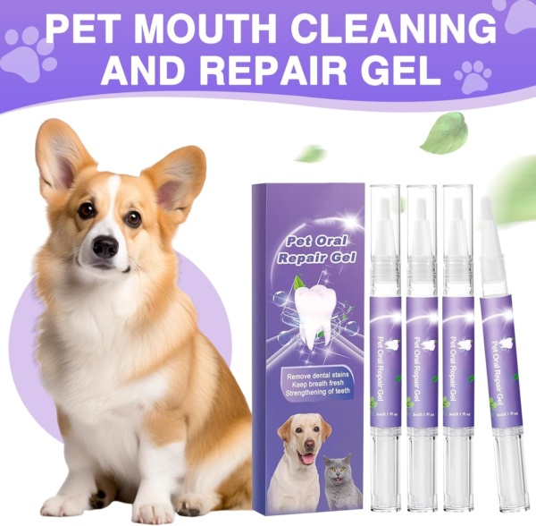 4PCS Pet Gel Pen, Eliminate Bad Breath Oral Repair Gel Pen for Dog Cat - Image 2