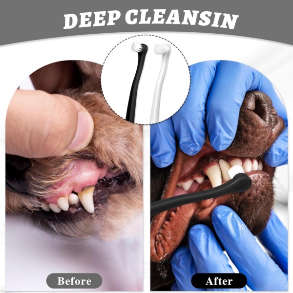 2 Pcs Dog Toothbrushes Pet Toothbrush with Ultra Soft Nano Bristles Micro Head Kitten Teeth Cleaning Brush Pet Dental Care Toothbrush for Small Dog Cat, Pet Deep Clean Dense Brush - Image 6