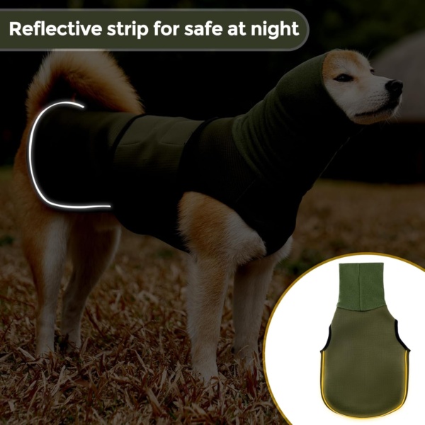 HEYWEAN Dog Anxiety Jacket with Calming Hood and Ear Cover, Thunder & Firework & Travel & Separation Anxiety Relief, Reflective Strips - Image 6