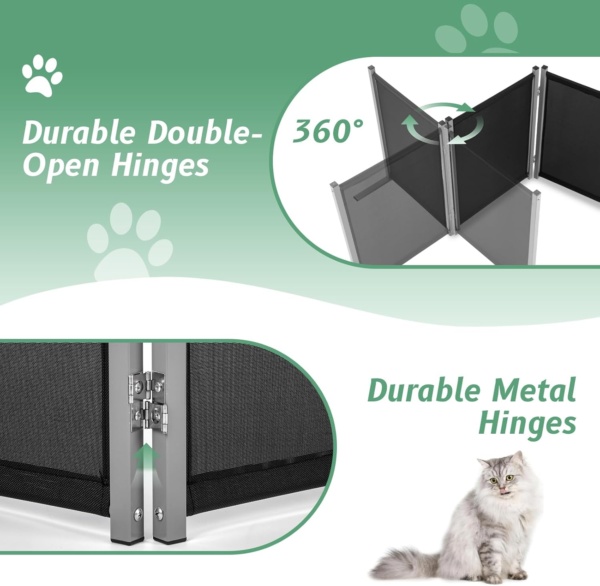 Rantila Cat Litter Box Privacy Screen Cat Litter Box Furniture Best for Your Cat's Health, 70''W x 24''H, Black - Image 3