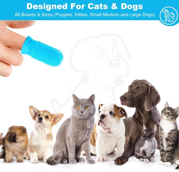 10Pcs Dog Toothbrush, 360º Dog Finger Toothbrush, Silicone Pets Teeth Cleaning Toothbrush Kit for Dogs Puppies, Dog Teeth Cleaning Products for Cats & Small Pets Dental Care - Image 5