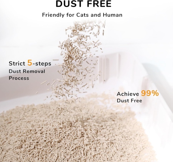 Tofu Cat Litter, Clumping Litter for Cats, Mixed Corn Pellets, Dust-free and Easy Clumping, Odour Control, Flushable, Direct to Toliet, Low Residue,16 L (4 Packs) - Image 3
