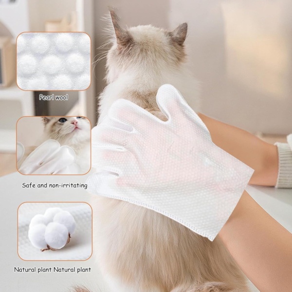 18 Pcs Pet Glove Wipes Dog Mild Deodorizing Pet Glove Wipes for Dogs Thickening Cat Cleaning Gloves No Need to Rinse Cleans and Deodorizes for Daily Care and Travel - Image 3