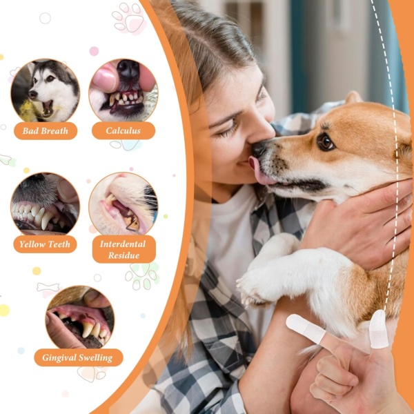 Dog Toothbrush 20Pcs Pet Toothbrush Finger Toothbrushes 360º Dog Tooth Brushing Kit Finger Cleaning Gloves Washable Cat Toothbrush Comfortable Brush Tape Pad Clean Cushion - Image 6