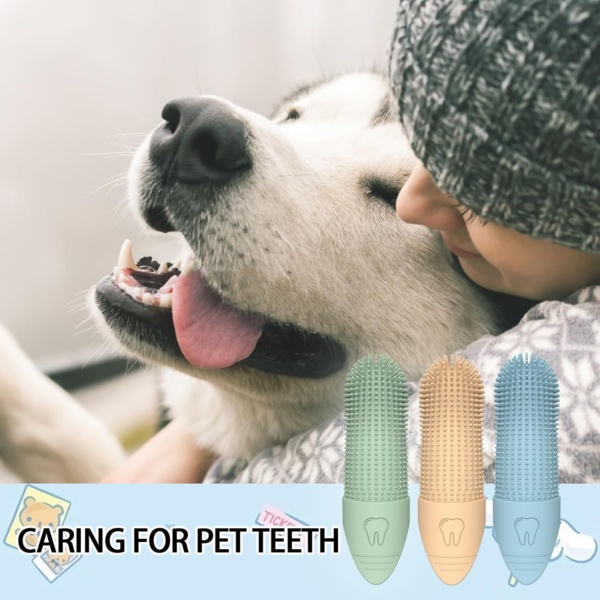 6 Pcs Silicone Pets Teeth, Cat Toothbrush Dog Finger Toothbrush, Cleaning Toothbrush Kit, Full Surround Bristles Dog Tooth Brush Silicone Puppy Toothbrush, for Cats & Small Pets Dental Care - Image 4