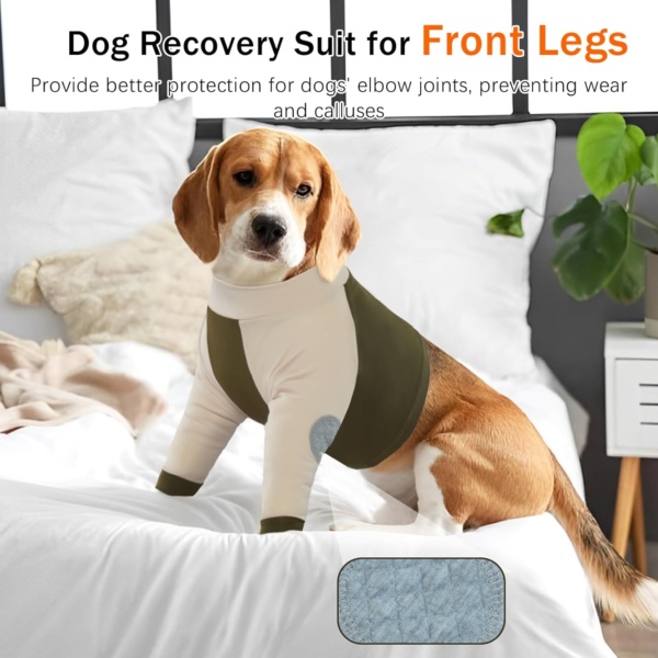 LeLePet Dog Recovery Sleeve, Front Leg Protector, Elbow Joint Support, Green, S-3XL - Image 6