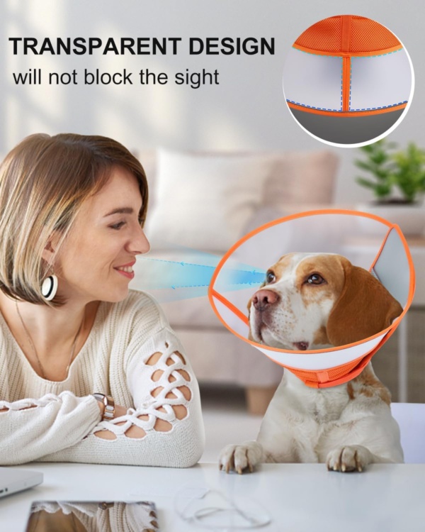 Dog Cone Collar Large,Soft Dog Cone With Adjustable Buckle,Anti- Bite Elizabethan Collars For Dog & Cats, Pet Collar Comfy Cone Neck Collar After Surgery (Orange, L(15.7''-18.9'')) - Image 5