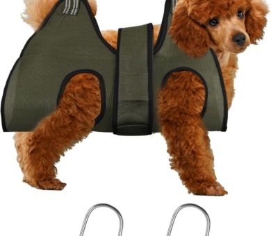 Pet Grooming Hammock for Cats & Dogs, Breathable Dog Harness, Nail Trimming Sling for Bathing & Claw Care (S, Army Green)