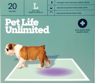Health Tracker Large Puppy Pads, Pee Pads for Dogs, Dog Training Pads - pH Responsive Color-Track Technology Detects Common Health Issues - 22" x 22" - 20 Count (L)
