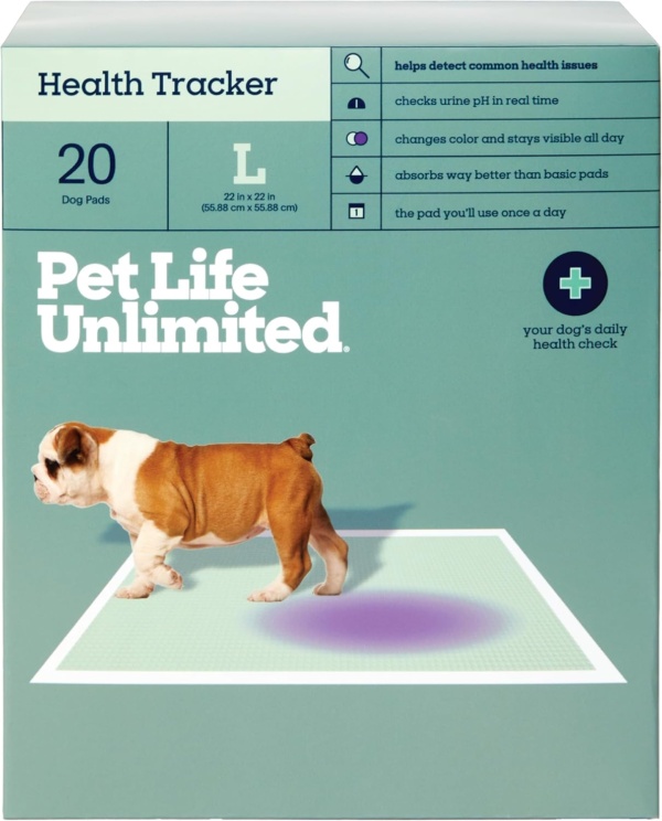 Health Tracker Large Puppy Pads, Pee Pads for Dogs, Dog Training Pads - pH Responsive Color-Track Technology Detects Common Health Issues - 22" x 22" - 20 Count (L)