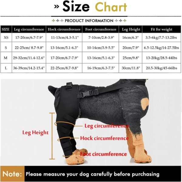 SMALLLEE_LUCKY_STORE Dog Knee Brace for Back Leg Torn ACL Neoprene Canine Stifle Support Hip Hock Joint Compression Wrap Sprains Injury Protection Loss of Stability from Arthritis Relieve Pain - Image 5