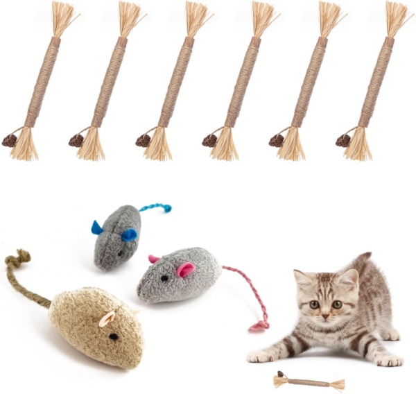 9Pcs Catnip Toys For Cats, Teeth Cleaning Catnip Toys, Cat Dental Treats, For Indoor Kitten Teething And Stress Relief, Effectively Eliminates Dental Plaque And Tartar,Protect Your Pet's Oral Health
