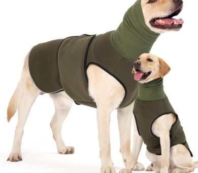 HEYWEAN Dog Anxiety Jacket with Calming Hood and Ear Cover, Thunder & Firework & Travel & Separation Anxiety Relief, Reflective Strips