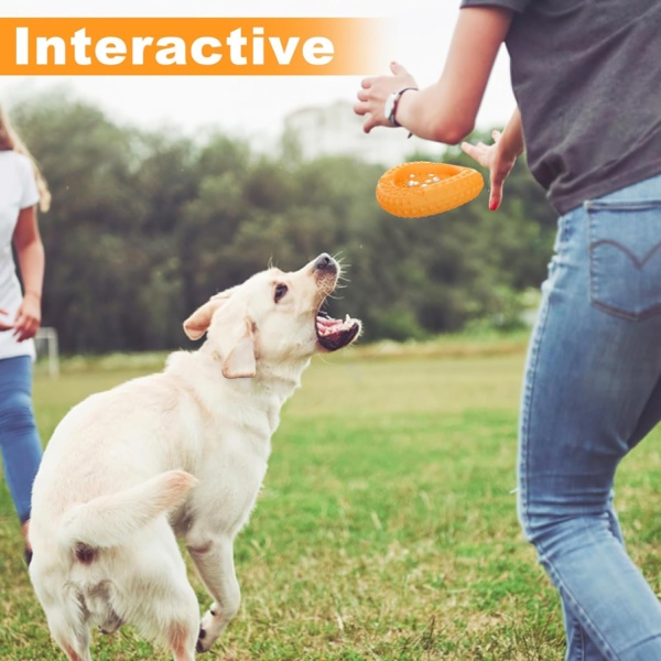 PcEoTllar Dog Chew Toys for Aggressive Chewers, Large Indestructible Dog Toys for Large Dogs, Interactive Dog Toys for Boredom, Natural Rubber for Teeth Gum Health, Orange - Image 7