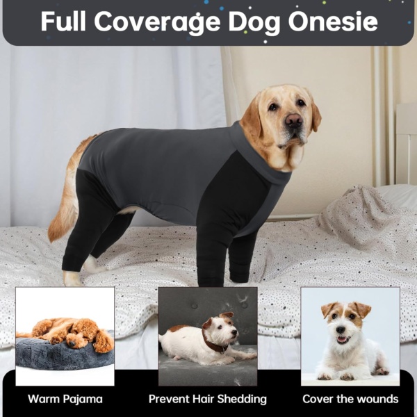 Dog Body Warmer, Dog Surgery Recovery Suit(Grey, L) - Image 5