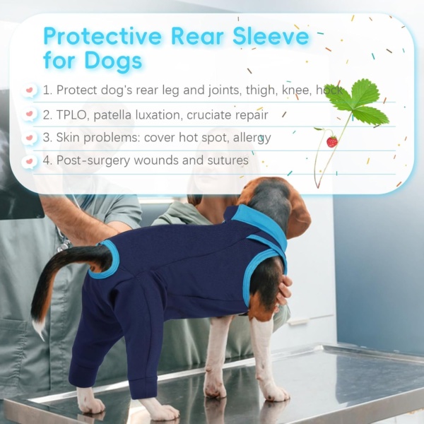 PUMYPOREITY Dog Post Surgery Body Suit, Dog Operation Recovery Suit Female Dog Anti Licking Sleeve Dog Castration Recovery Suit Male(Navy blue, 2XL) - Image 5