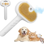 Magic Wand for Pet Hair, 2025 New Cat Steam Brush, 3 in 1 Mist Massage Dog Brush, Rechargeable Shedding Cloud Care Dog Steam Grooming Brushs With 200 Soft Round Head Massage Teeth