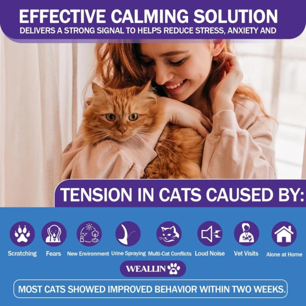 6 Pack Cat Calming Plug-in Refills - Cat Pheromone Diffuser Refills Relieve Anxiety & Stress 6 Month Supply, Cat Pheromones Calming Diffuser Refill(Fits All Common Diffuser Heads) - Image 3