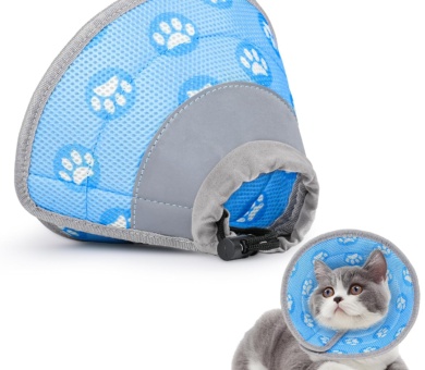 Flintronic Cat Cone Collar Soft, Adjustable Cat Recovery Collars & Cones to Stop Licking After Surgery, Pet Recovery Collar, Suitable for Pet Medical for Rehabilitation Wound Healing (M)