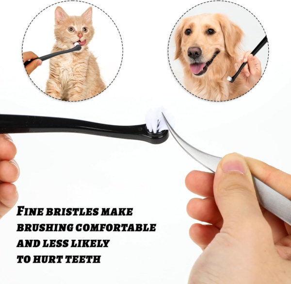 2 Pcs Dog Toothbrushes Pet Toothbrush with Ultra Soft Nano Bristles Micro Head Kitten Teeth Cleaning Brush Pet Dental Care Toothbrush for Small Dog Cat, Pet Deep Clean Dense Brush - Image 5