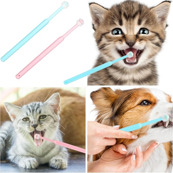 2 Pack Small Dog & Cat Toothbrush,360 Degree Soft Silicone Pet Toothbrush Cat Dental Care Dog Oral Hygiene Deep Clean Pet Teeth Cleaning Kit (Small Size) - Image 7