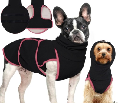 Dog Anxiety Relief Jacket - Calming Coat With Ear Cover for Medium Dogs - Fireworks & Thunder Protection