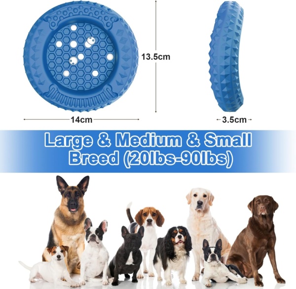 PcEoTllar Dog Chew Toys for Aggressive Chewers, Large Indestructible Dog Toys for Large Dogs, Interactive Dog Toys for Boredom, Natural Rubber for Teeth Gum Health, Blue - Image 2