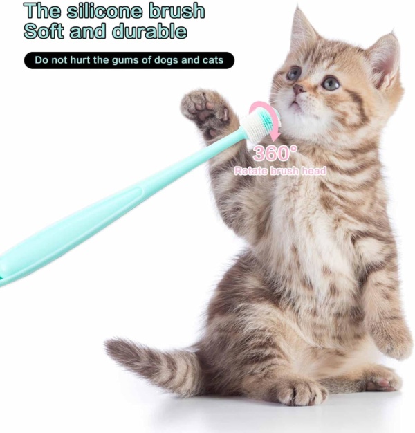 2 Pack Small Dog & Cat Toothbrush,360 Degree Soft Silicone Pet Toothbrush Cat Dental Care Dog Oral Hygiene Deep Clean Pet Teeth Cleaning Kit - Image 3