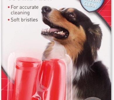 Beaphar | Finger Toothbrush | Dental Care For Dogs & Cats | For Accurate Cleaning | Soft Bristles | Ideal for Sensitive Pets | 2 Pack, Red