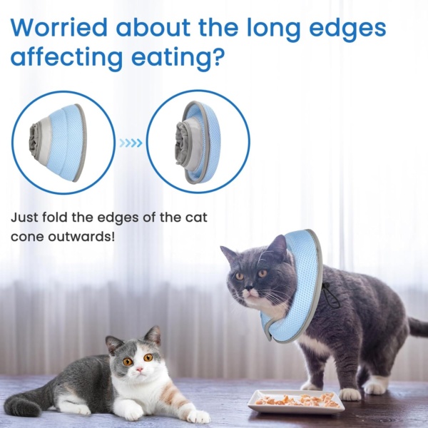 Cat Cone Collar Recovery Cone of Shame Adjustable Soft for Cats Small Dogs Pet After Surgery, Lightweight Elizabethan Cones for Cats Kittens Puppies Protective Comfortable M 8.7-12inches - Image 4