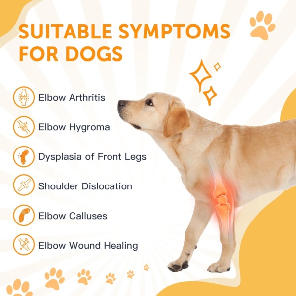 Dog Elbow Protector for Pet Elbow Dysplasia, Shoulder Dislocation - Offers Elbow Support, Dog Recovery Suit Taper Collar Alternative, Helps Wound Healing (L, Both Legs) - Image 5