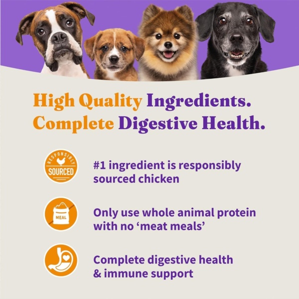 Halo Purely for Pets Holistic Dog Food, Complete Digestive Health Cage-Free Chicken and Brown Rice Recipe, Dry Dog Food Bag, Puppy Formula, 3.5-lb Bag - Image 7