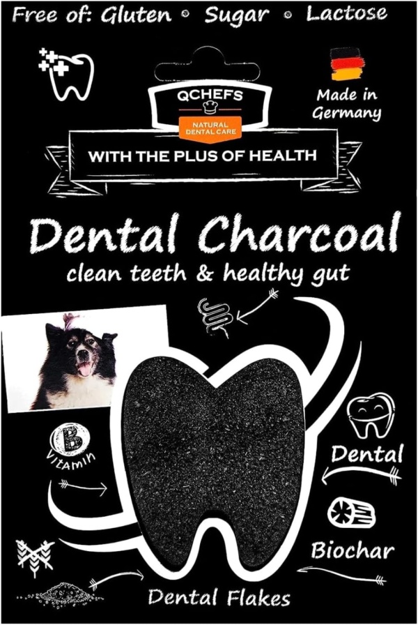 NEW: 2 in 1 dental charcoal dogs: dental care powder and at the same time for intestinal health - for vomiting - flatulence & diarrhoea for intestinal flora.