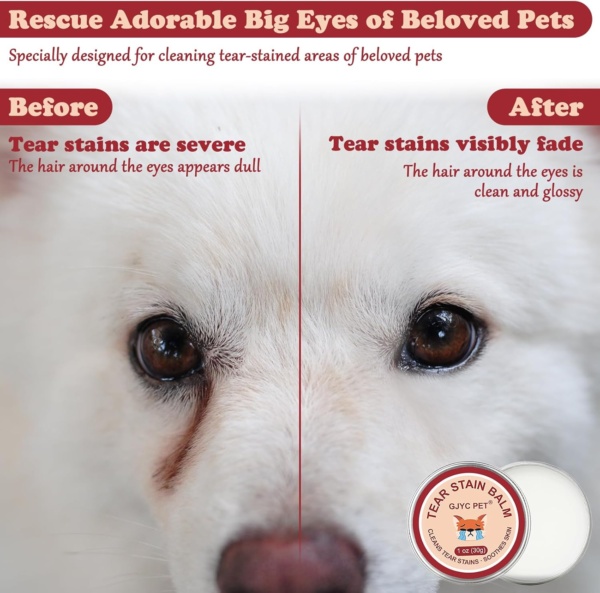 Dog Tear Stain Remover,Pet Tear Stain Remover Balm,Natural Eye Care for Dogs and Cats,Tear Stain Remover for Dogs Eyes,Gently Cleanses and Restores Sparkling Eyes(30g) - Image 2