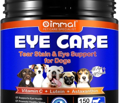 Tear Stain Remover for Dogs Eyes Support Soft Chews Treatment, 150pcs Natural Dog Eye Supplement with Lutein, Zeaxanthin, Astaxanthin, Antioxidants, Support Eyesight, Overall Eye Care, Beef Flavor