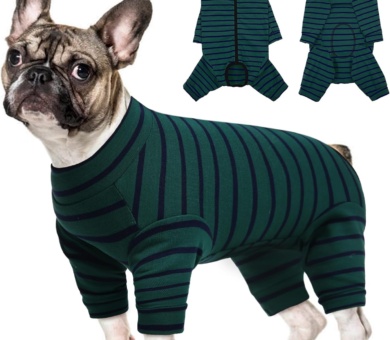 Kuoser Dog Onesie, Dog Surgery Recovery Suit, Dog Recovery Suit Female, Dog Body Suit After Surgery, Dog Onesies Small Dogs, Dog Pyjamas, Dog Pjs For Medium Dogs Green S