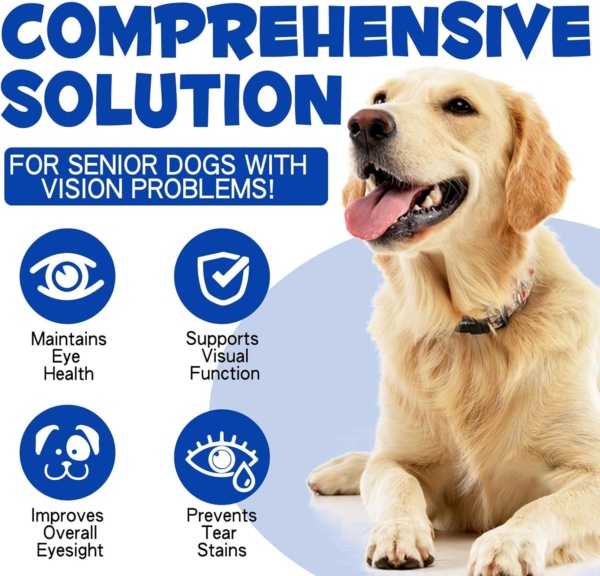 Tear Stain Remover for Dogs Eyes Support Soft Chews Treatment, 150pcs Natural Dog Eye Supplement with Lutein, Zeaxanthin, Astaxanthin, Antioxidants, Support Eyesight, Overall Eye Care, Beef Flavor - Image 4