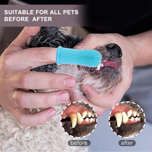 4PCS Silicone Scrubber Cat Chin Brush, Dog Toothbrush, Cats Dogs Soft Finger Teeth Brushes, Pet Dental Care Cleaner Supplies Suitable for Puppy Kitten Dogs Nose Ears - Image 6