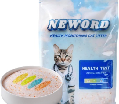 NEWORD Crystals Cat Litter Health Indicating Silica Gel Cat Litter, Color-Changing, 8lb, Urine PH Levels Detection Health Monitoring Non-Clumping Superior Odor Control Absorbent Lightweight, Unscented